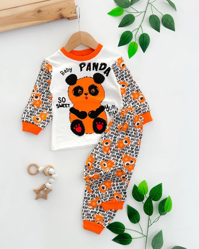 Baby panda desen mevsimlik 2li pijama takım 