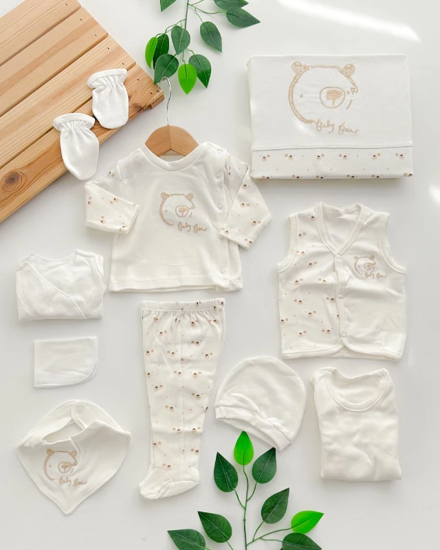 Baby bear penye yelekli mevsimlik yenidoğan 10 lu set 