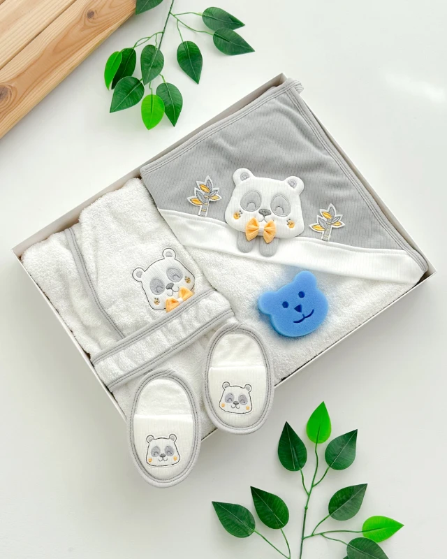 Bambu panda 3lü hamam set ( 0’24 ay uyumlu ) 