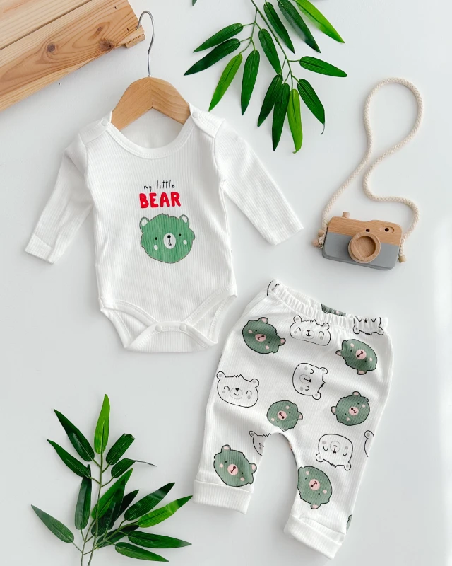 My little bear omuzdan ve alttan çıtçıtlı mevsimlik 2li takım 